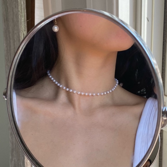 Silver and pearl choker/necklace - Picture 2 of 5